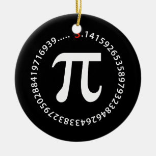 Pi numrerar design julgransprydnad keramik