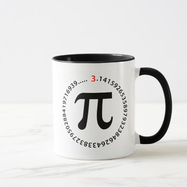 Pi numrerar design mugg (Höger)