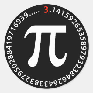 Pi numrerar design runt klistermärke