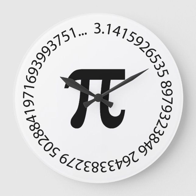 Pi numrerar design stor klocka (Framsida)