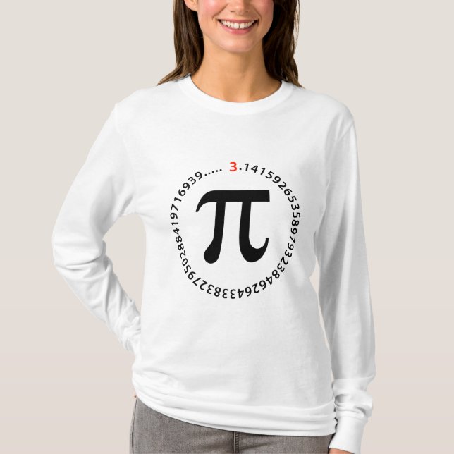 Pi numrerar design tee shirt (Framsida)