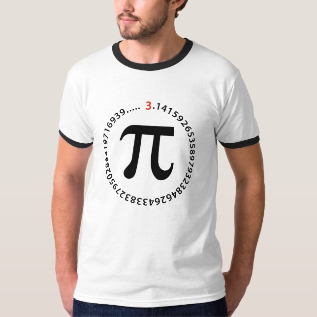 Pi numrerar design tee shirt (Framsida)