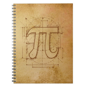 Pi numrerar teckningen anteckningsbok med spiral
