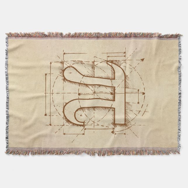 Pi numrerar teckningen filt (Framsidan)