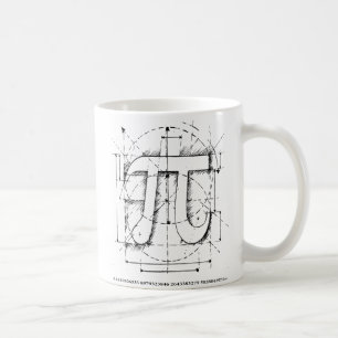 Pi numrerar teckningen kaffemugg
