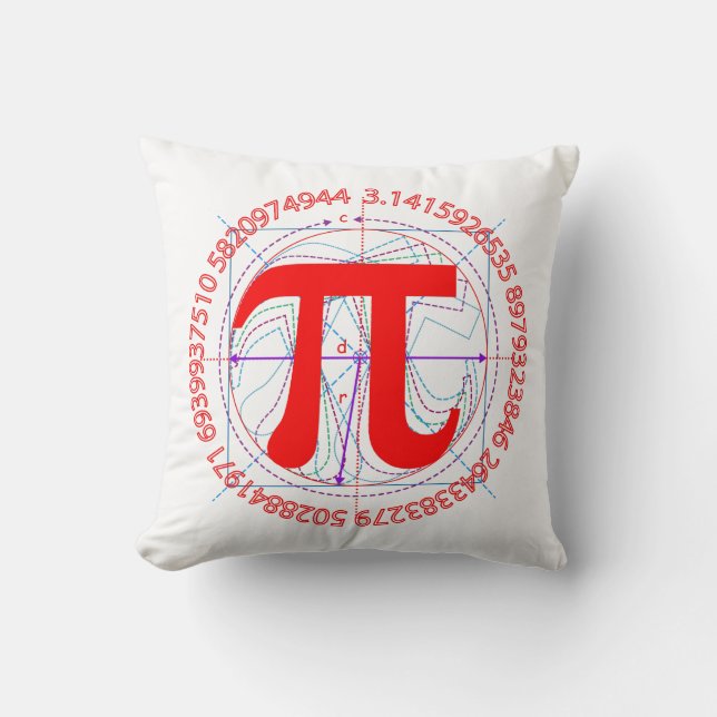 Pi numrerar teckningen kudde (Framsida)
