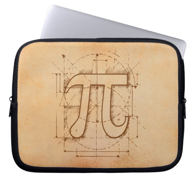 Pi numrerar teckningen laptop sleeve (Framsidan)