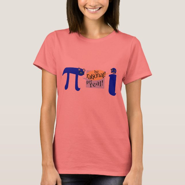 Pi och Imaginary Number, nedpil T-shirt (Framsida)