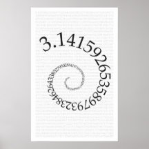 Pi och siffror i spiral - Math Poster