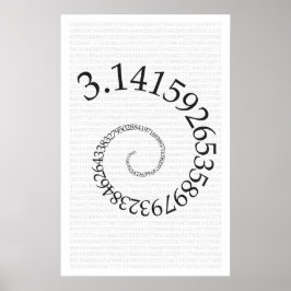 Pi och siffror i spiral - Math Poster