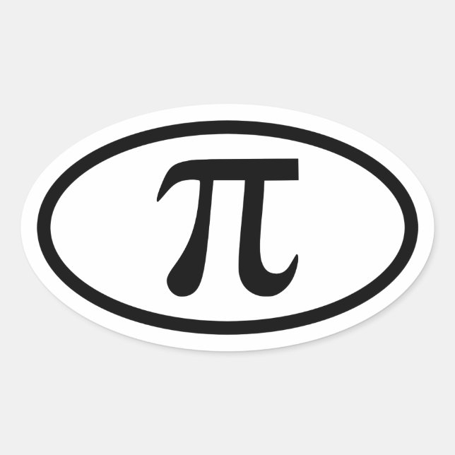 Pi Oval Sticker Ovalt Klistermärke (Framsida)