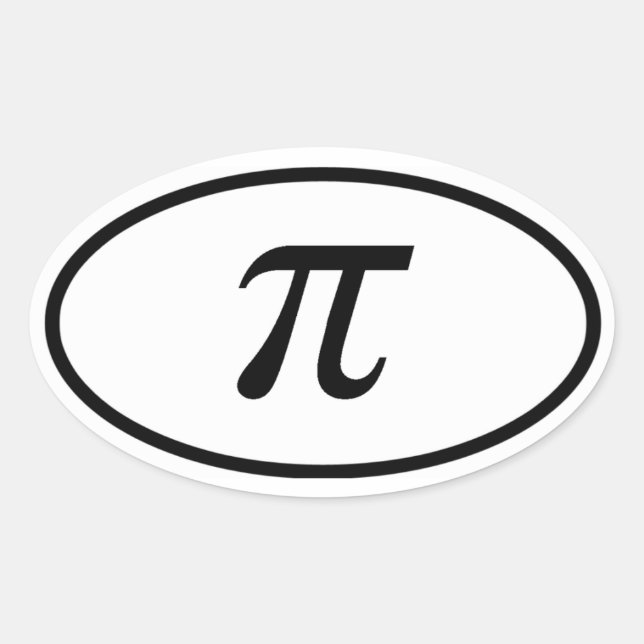 Pi Ovalt Klistermärke (Framsida)