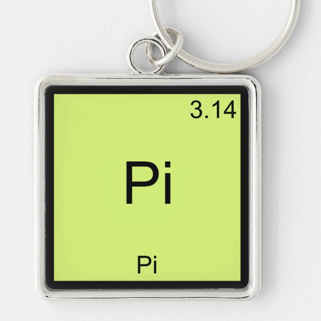 Pi - Pi Funny Math Inslag kemi T-Shirt Fyrkantig Silverfärgad Nyckelring (Framsidan)