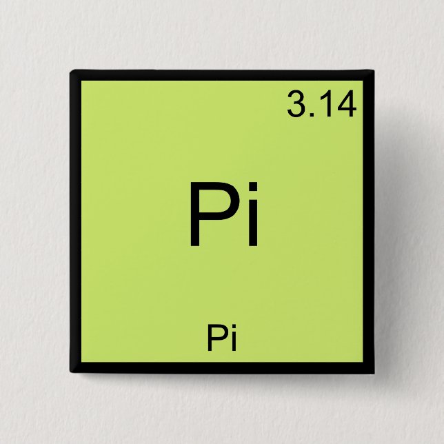 Pi - Pi Rolig Math Element Kemi T-Shirt Knapp (Framsida)