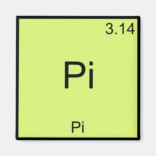 Pi - Pi Rolig Math Element Kemi T-Shirt Magnet (Framsidan)