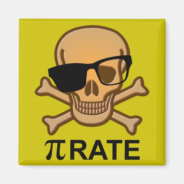 Pi Pirat Funny Math Geometry Fridge Magnet Nerd (Framsidan)