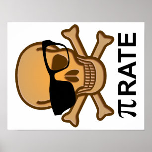 Pi Pirat Funny Math Geometry Poster Geek Nerd