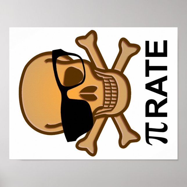 Pi Pirat Funny Math Geometry Poster Geek Nerd (Framsidan)
