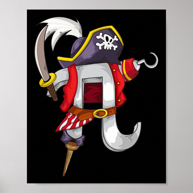 Pi Pirat Shirt Coola Pi Mathematics Älskare Funny  Poster (Framsidan)