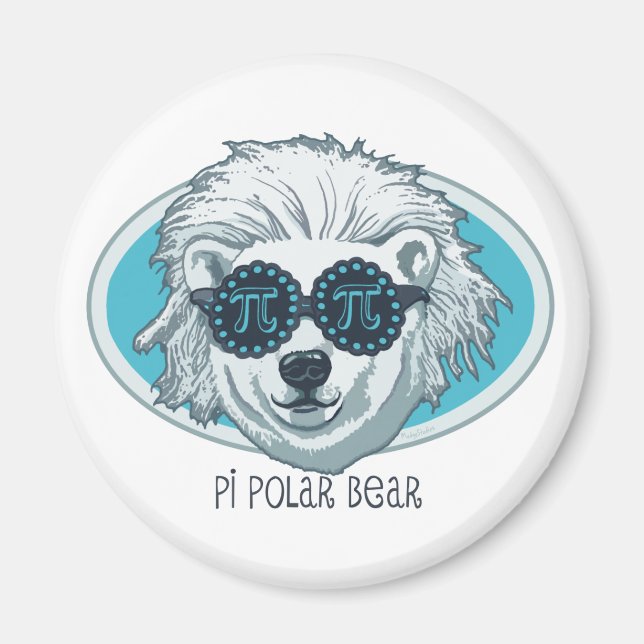 Pi Polar Bear Magnet (Framsidan)