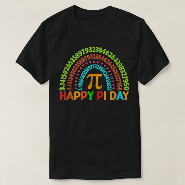Pi Rainbow Math Teacher MaTematisk Graph PI Day  T Shirt (Design framsida)