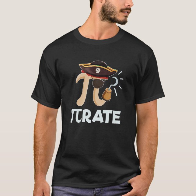 Pi Rate Pi Day Math Pirat Pun T Shirt (Framsida)