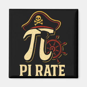Pi Rate Rolig Matematik Sjörövare Pi-dagen 3.14 Lä Magnet