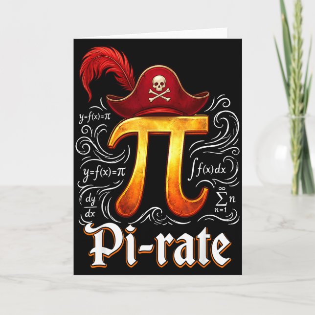Pi Rate Science Student Math Lärare Rolig Pi-dagen Kort (Framsida)