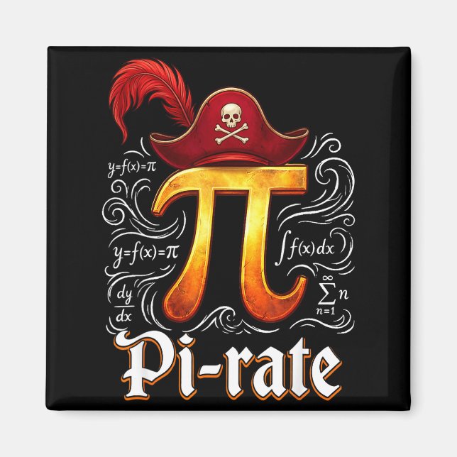 Pi Rate Science Student Math Lärare Rolig Pi-dagen Magnet (Framsidan)