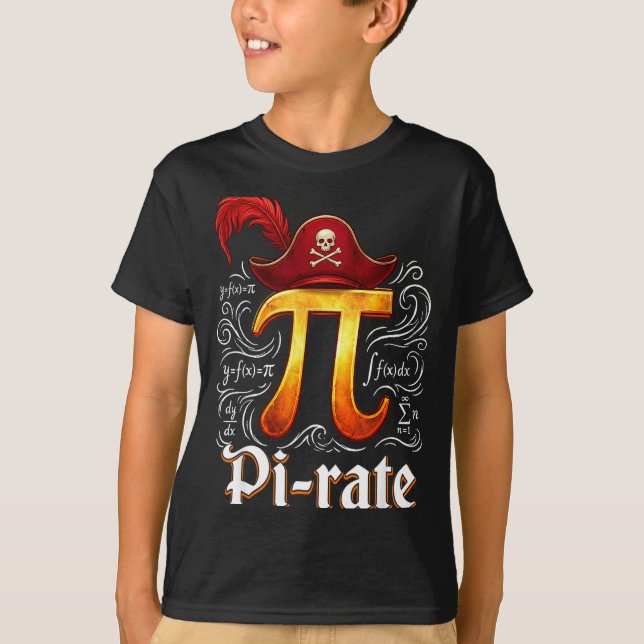 Pi Rate Science Student Math Lärare Rolig Pi-dagen T Shirt (Framsida)