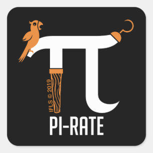 Pi-Rate-symbol Fyrkantigt Klistermärke