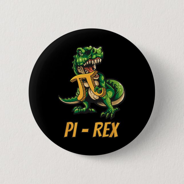 Pi-rex Tyrannosaurus Dinosaur Dino Pi-märke Matema Knapp (Framsida)