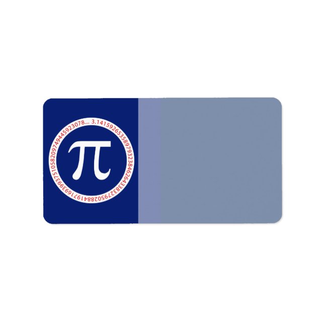 Pi Ring på marinblått Adressetikett (Framsidan)