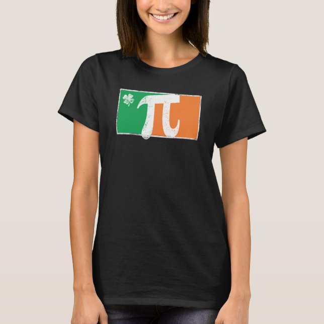 Pi Rish St Patrick's Day Irish Flag C Distressed T Shirt (Framsida)