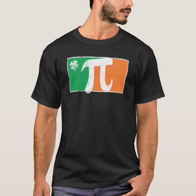 Pi Rish St Patrick's Day Irish Flag C Distressed T Shirt (Framsida)