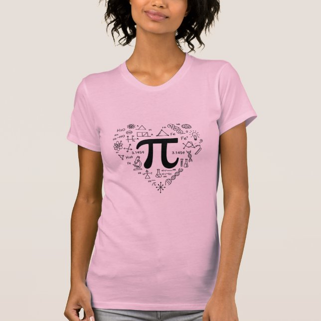 Pi Science Heart - Perfekt matte-läraruppskattning T Shirt (Framsida)