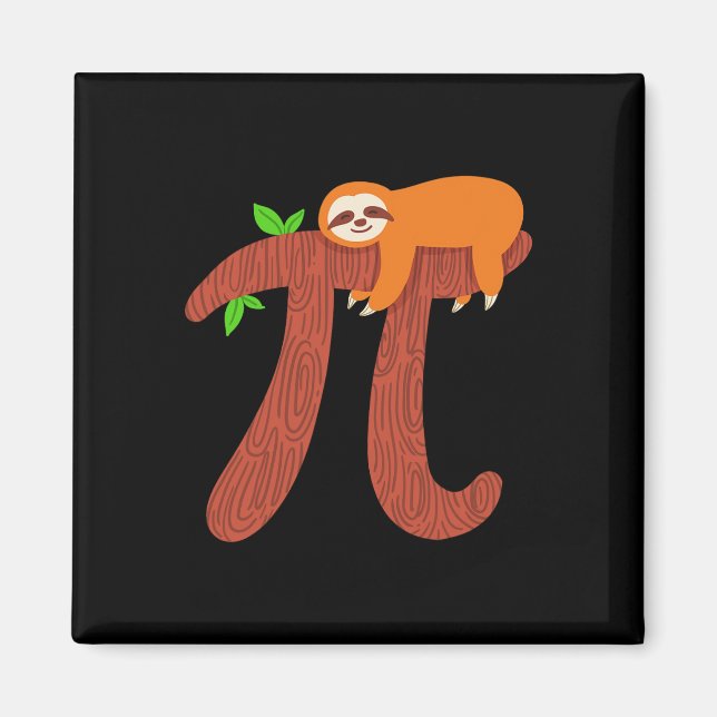 Pi Sloth Math Mathematician Lacher Gift Magnet (Framsidan)