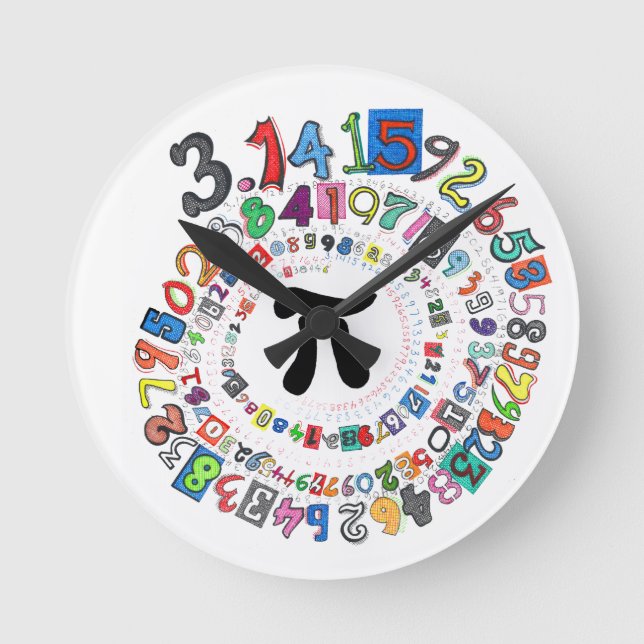 Pi spiral rund klocka (Framsida)