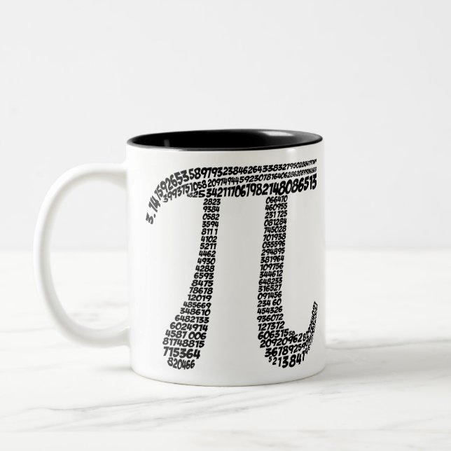 Pi-symbol 3,14 - decimal- 400 värderar Två-Tonad mugg (Vänster)