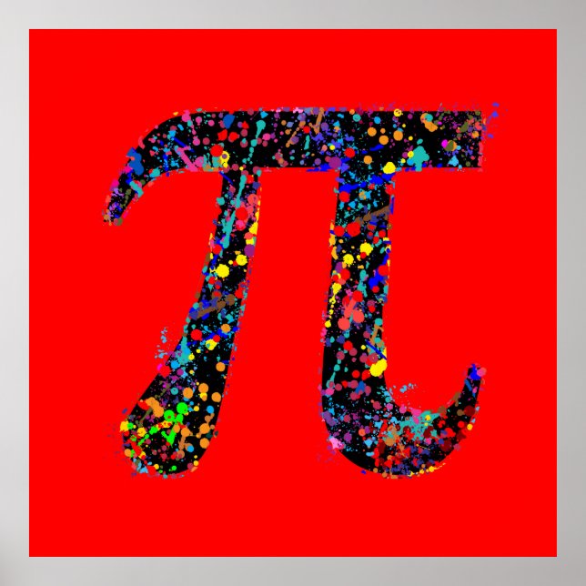 Pi Symbol Action Painting Splatter Poster (Framsidan)