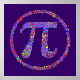 Pi Symbol Action Painting Splatter Poster