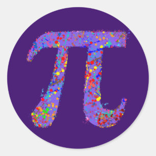 Pi Symbol Action Painting Splatter Runt Klistermärke