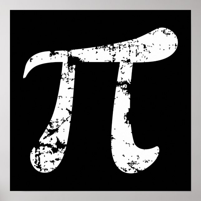 Pi-symbol för vit Grunge Poster (Framsidan)