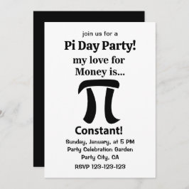 Pi Symbol Funny My Kärlek for Money är Pi Symbol Inbjudningar