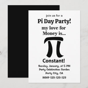Pi Symbol Funny My Kärlek for Money är Pi Symbol Inbjudningar