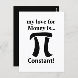 Pi Symbol Funny My Kärlek for Money är Pi Symbol Vykort