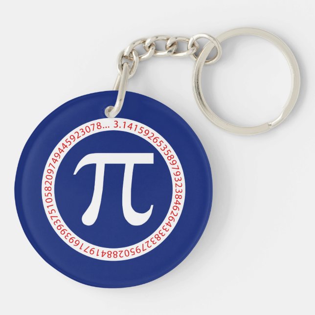 Pi-symbol i cirkel på marinblått (Baksidan)