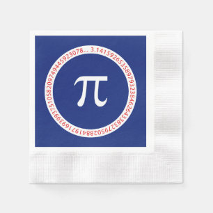 Pi-symbol i cirkel på marinblått pappersservett