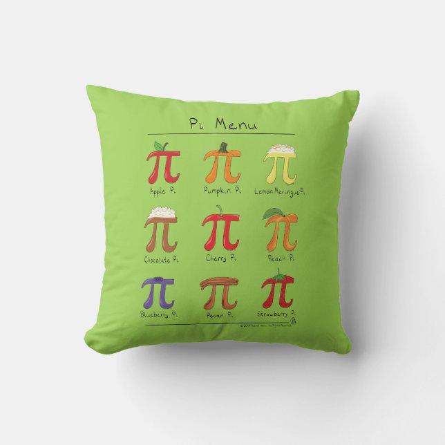 Pi Symbol Menu Cute Math Teacher Kudde (Framsida)