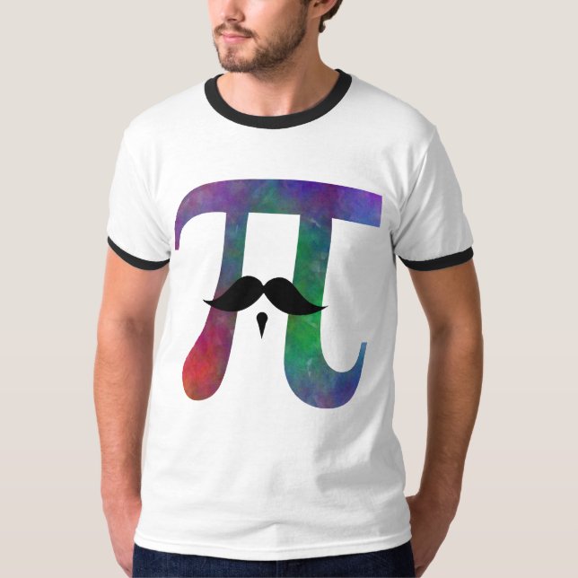 Pi Symbol Mustache T-shirt (Framsida)